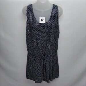 Old Navy Women's Scoop Neck Tank Top Shorts Romper B/W Batik Pattern Size XL